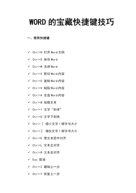 WORD里面的宝藏快捷键,你掌握了吗?
