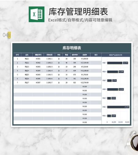 库存管理明细表Excel模板