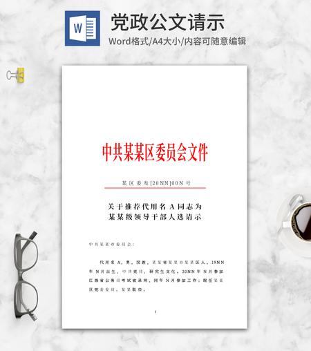委员会文件请示word模板