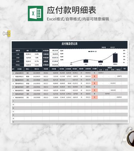 企业应付账款登记表Excel模板