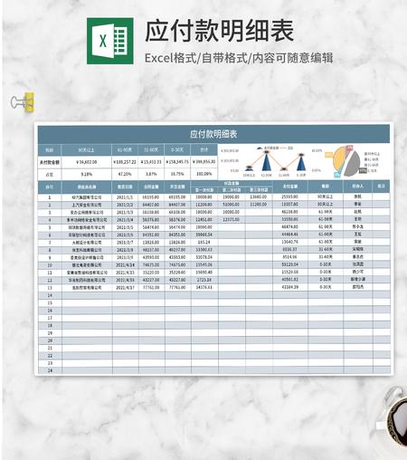 公司应付款明细表Excel模板