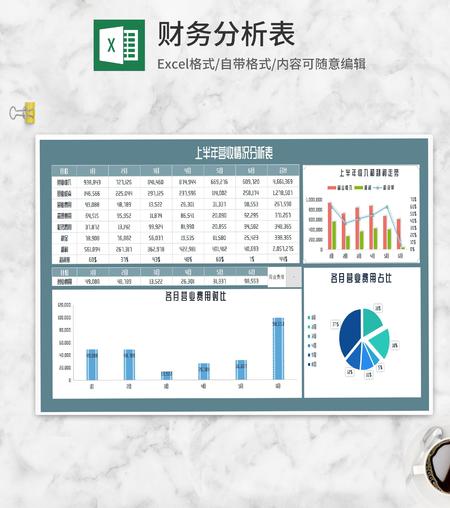 上半年各月营收情况分析表Excel模板