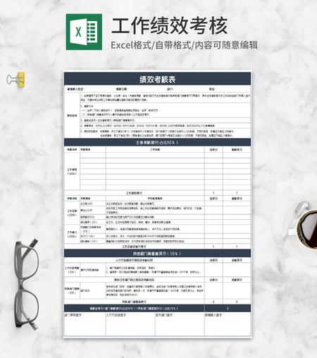 公司员工工作绩效考核表Excel模板