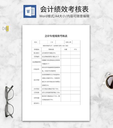 会计年度绩效考核表word模板