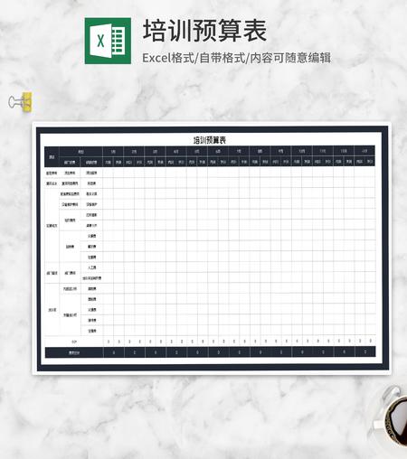 员工项目培训预算表Excel模板