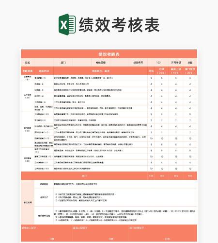 小清新部门员工绩效考核表Excel模板