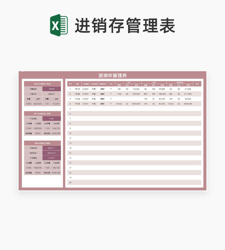 产品进销存库存盘点管理表Excel模板