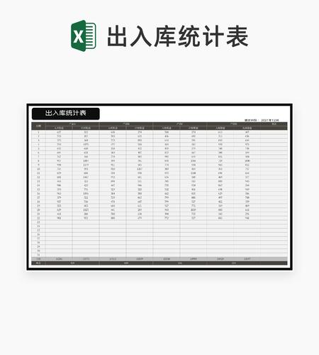 商务风产品出入库统计表Excel模板