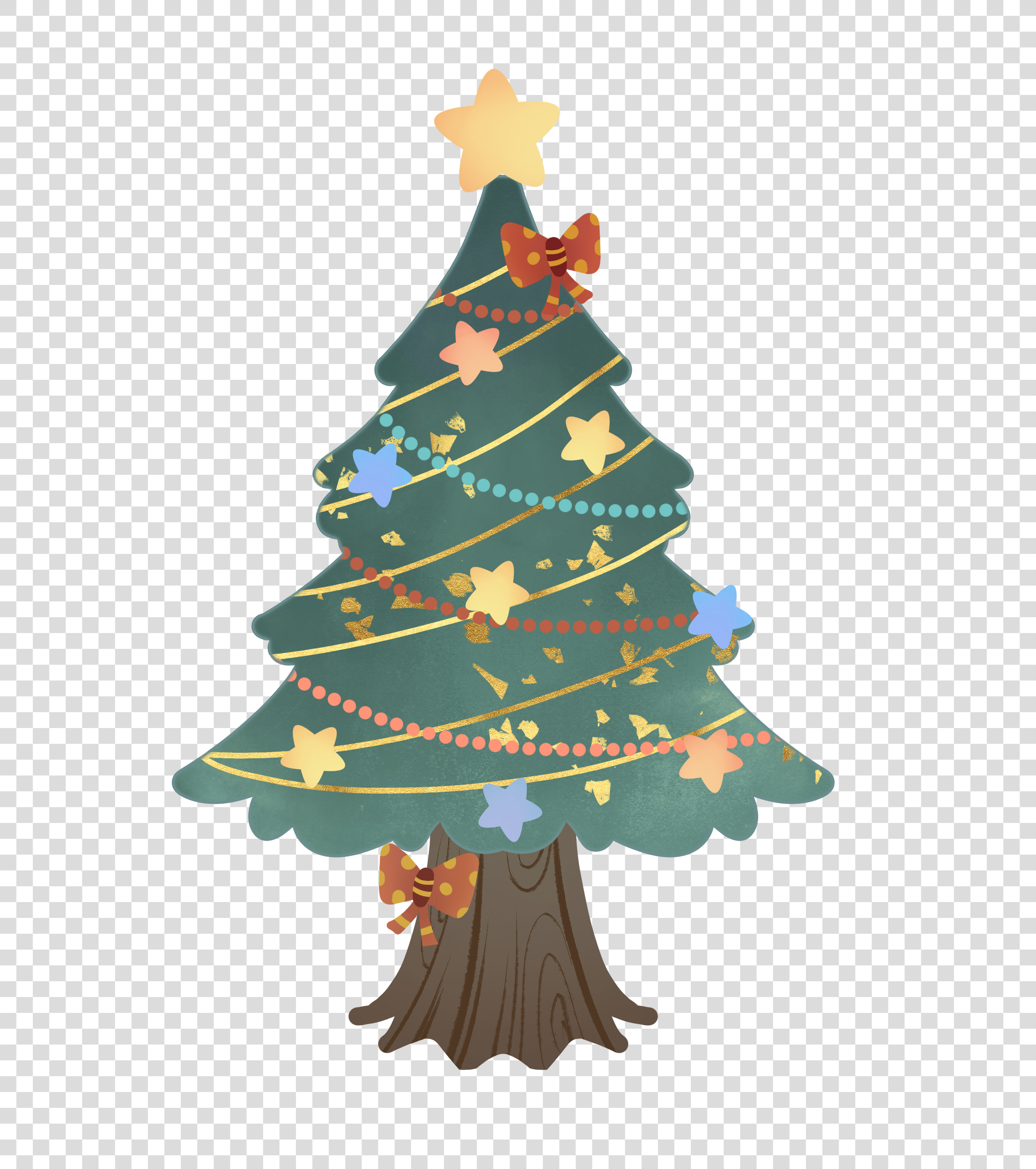 卡通圣诞树元素下载_爱办公