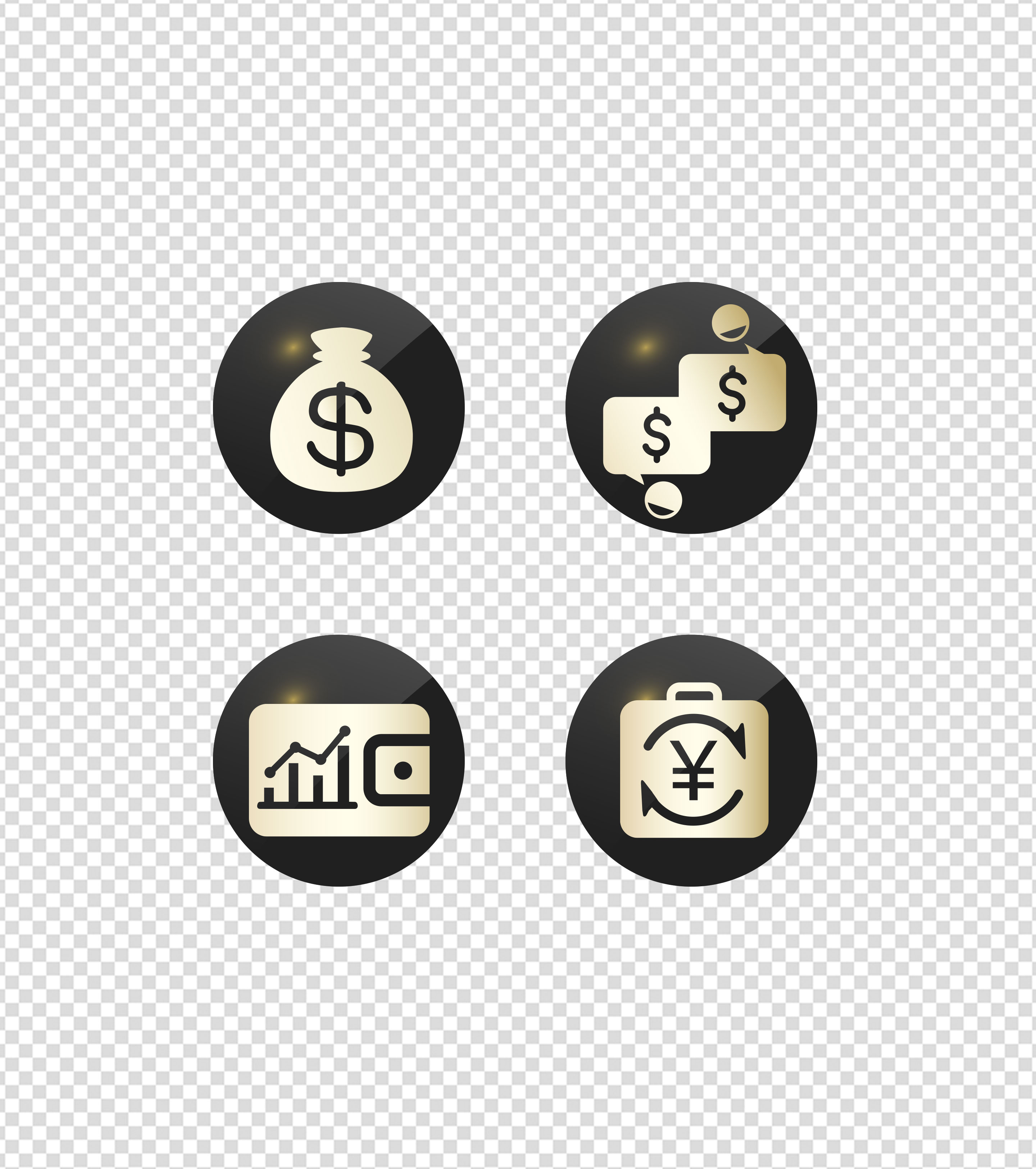 黑金高端金融商业UI图标