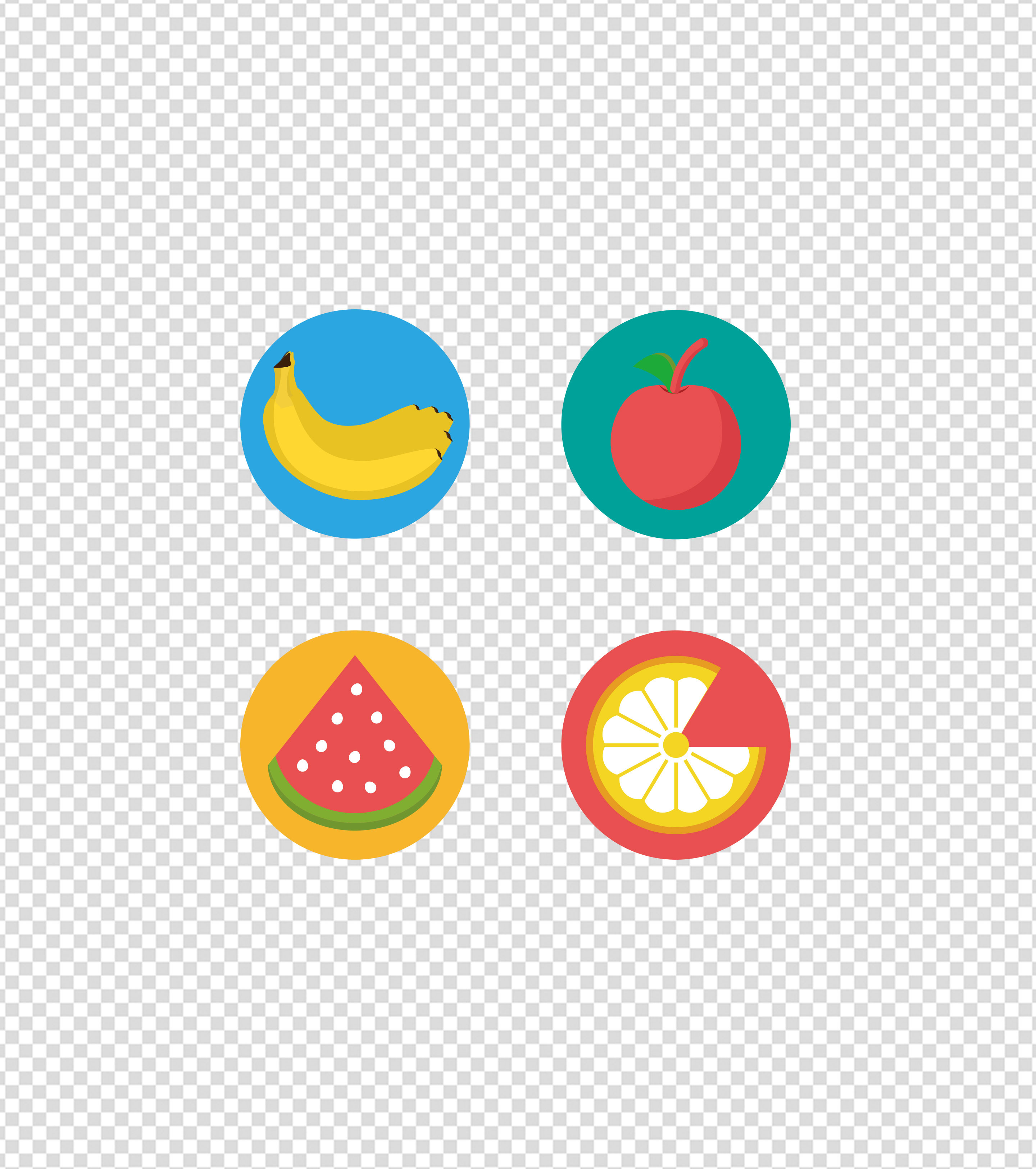 多彩卡通水果UI图标