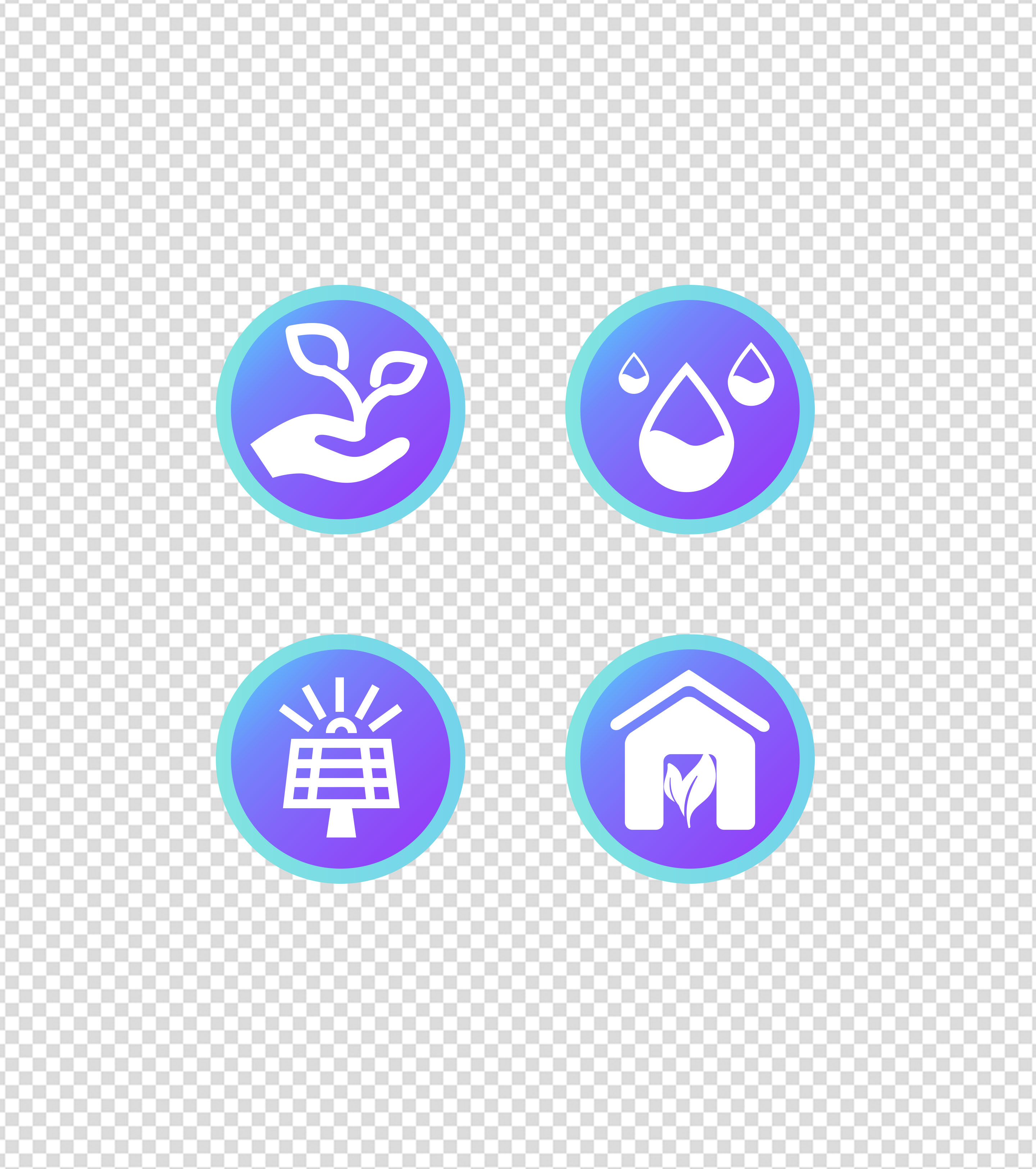 蓝色科技环保环境UI图标