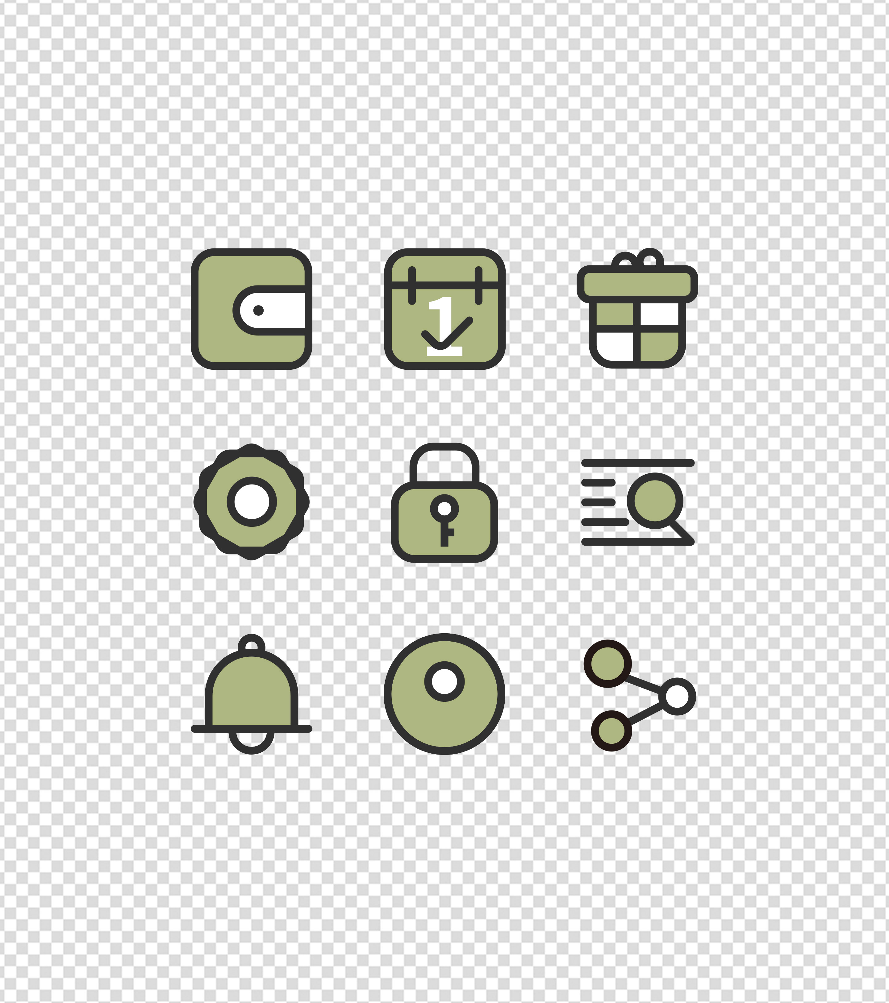 理财APP金色简约UI图标元素