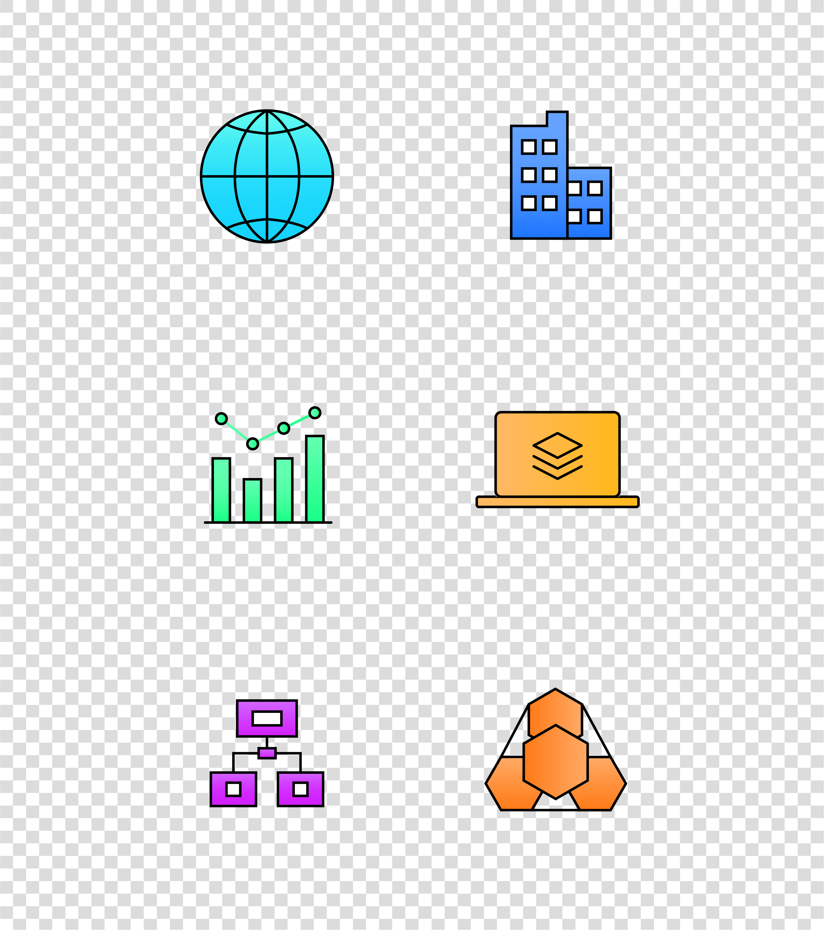 简约渐变商务图标