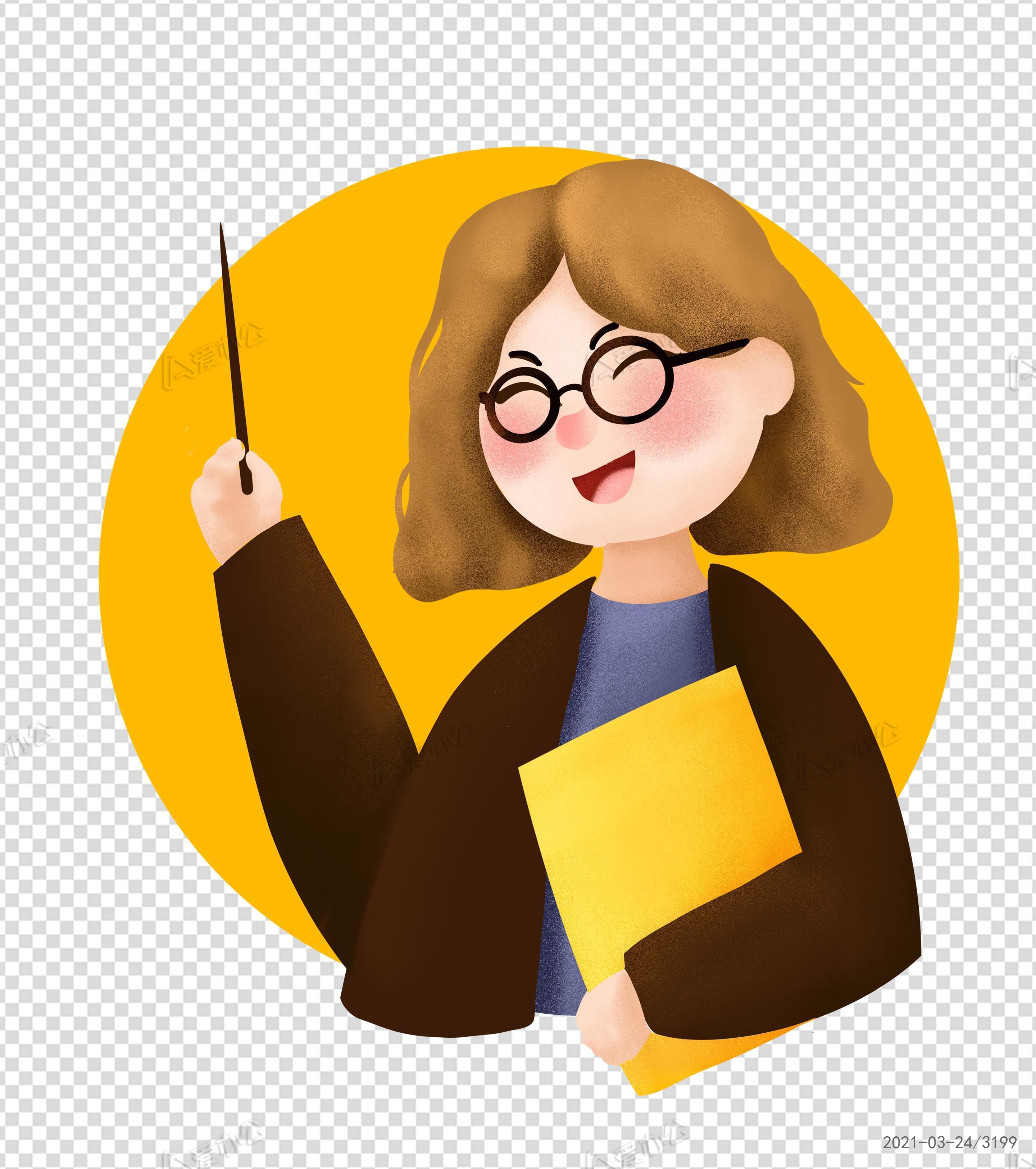 手绘卡通家长会眼睛老师元素下载_爱办公