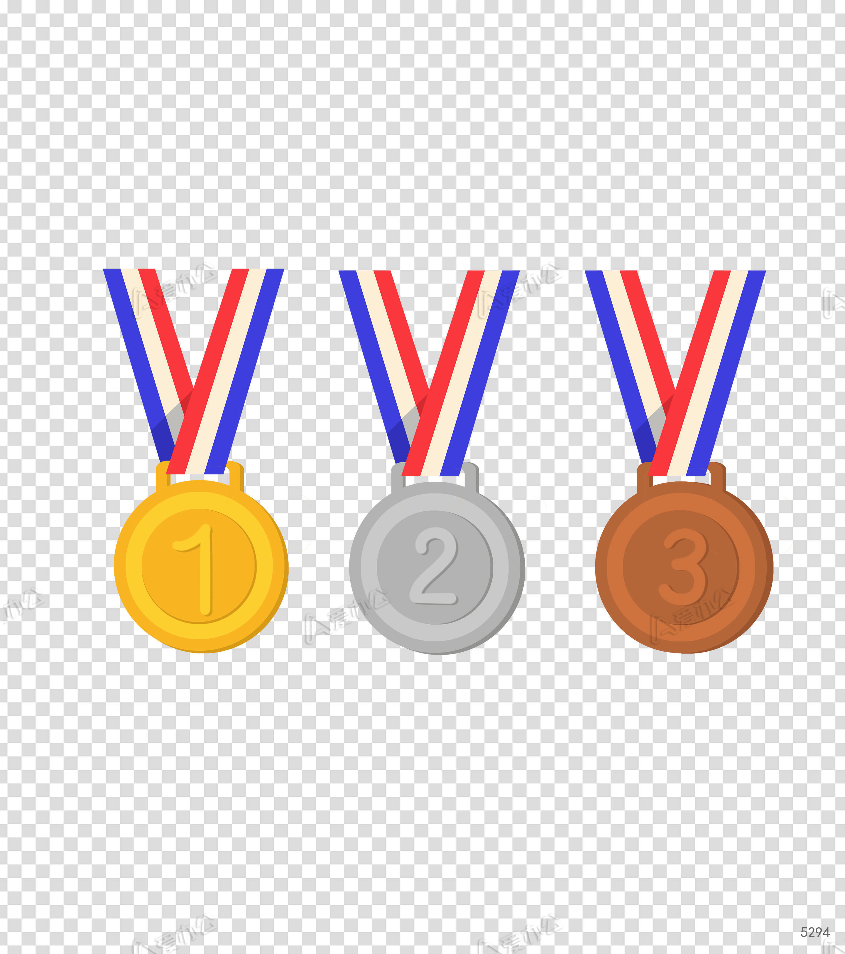 卡通奖牌手绘元素下载_爱办公