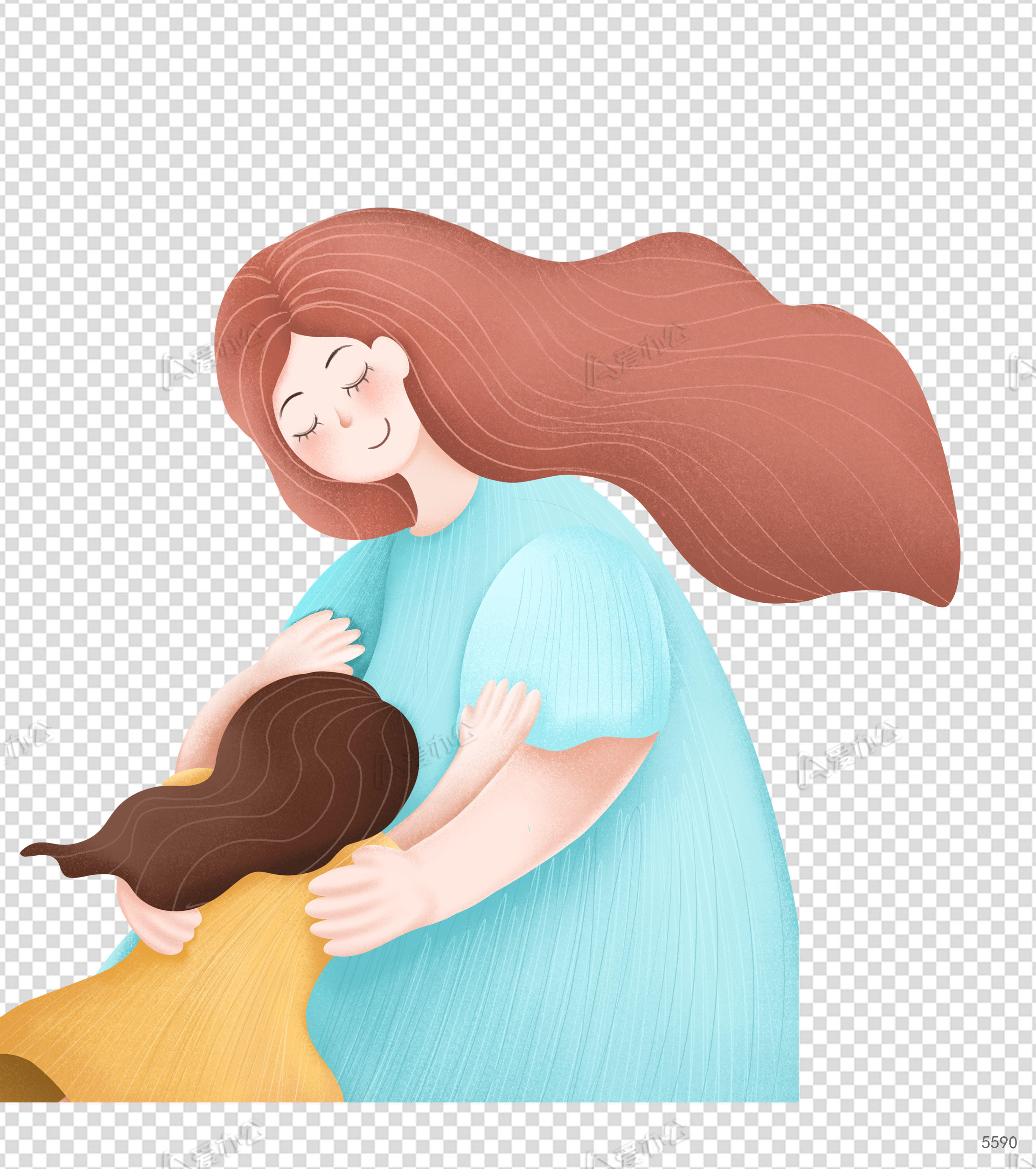 母亲节扑向母亲的怀抱元素下载_爱办公