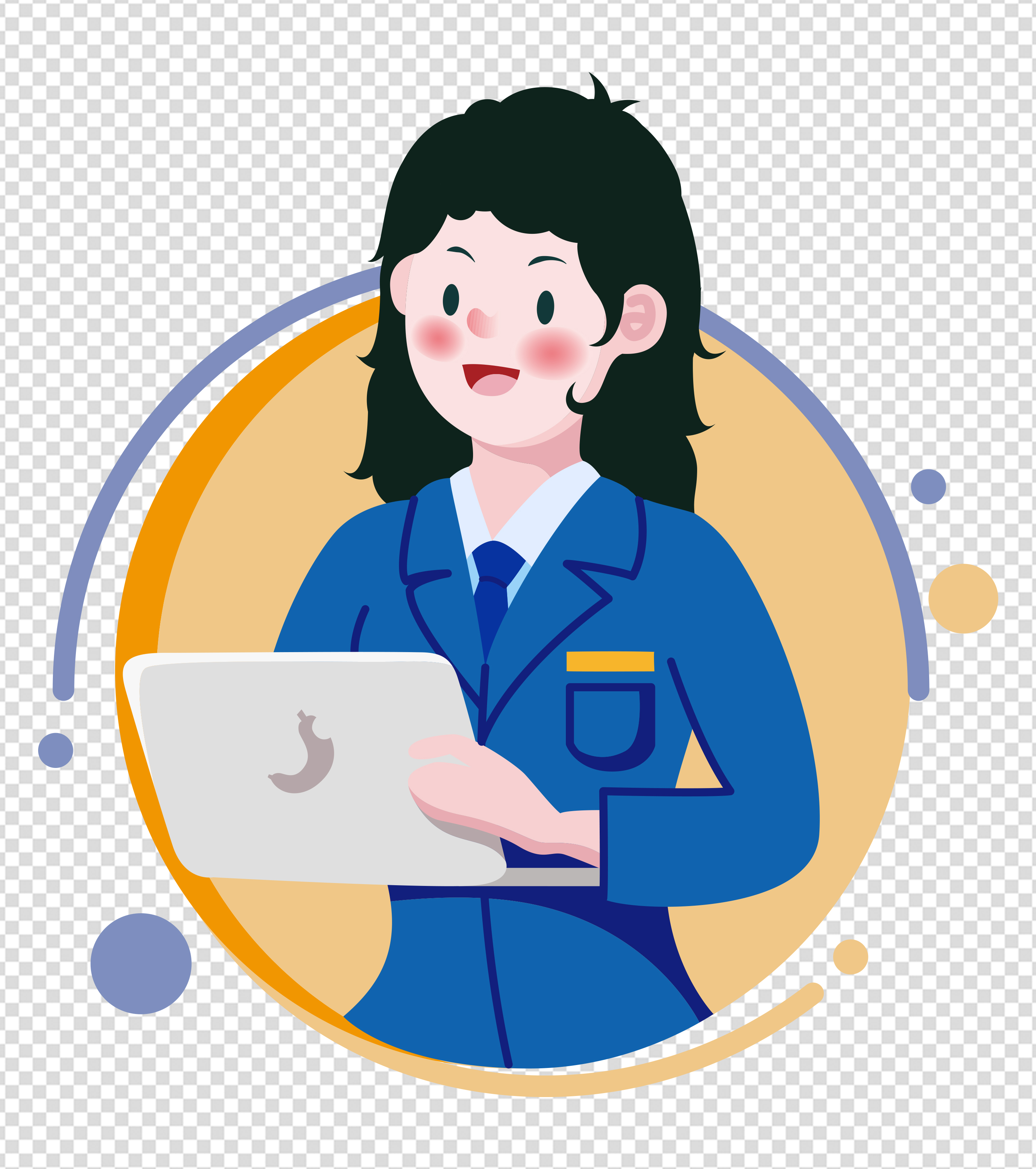 2000x2000px_小清新ppt元素原创用电脑女职员