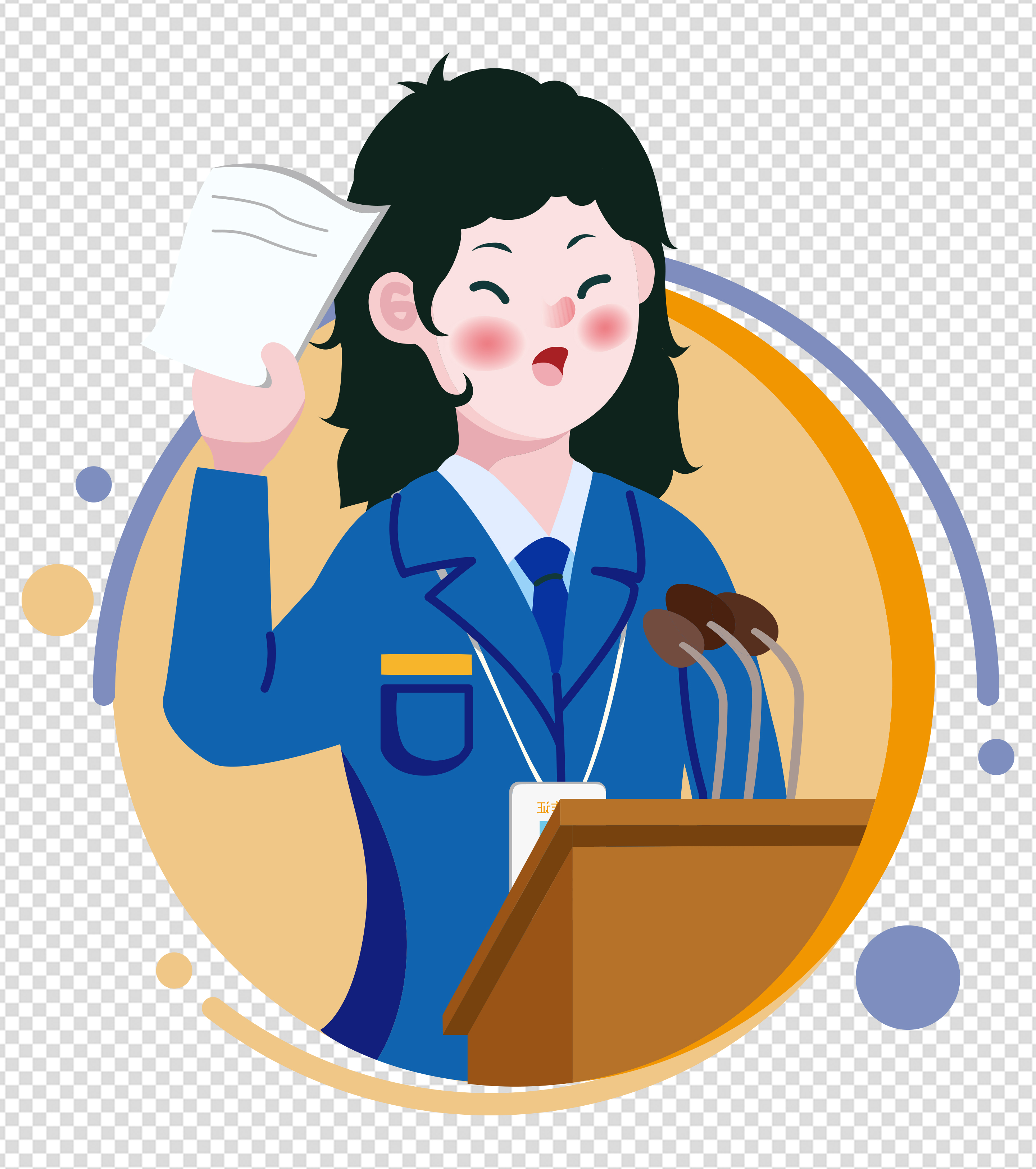 2000x2000px_小清新ppt元素原创演讲女职员下载_爱办公