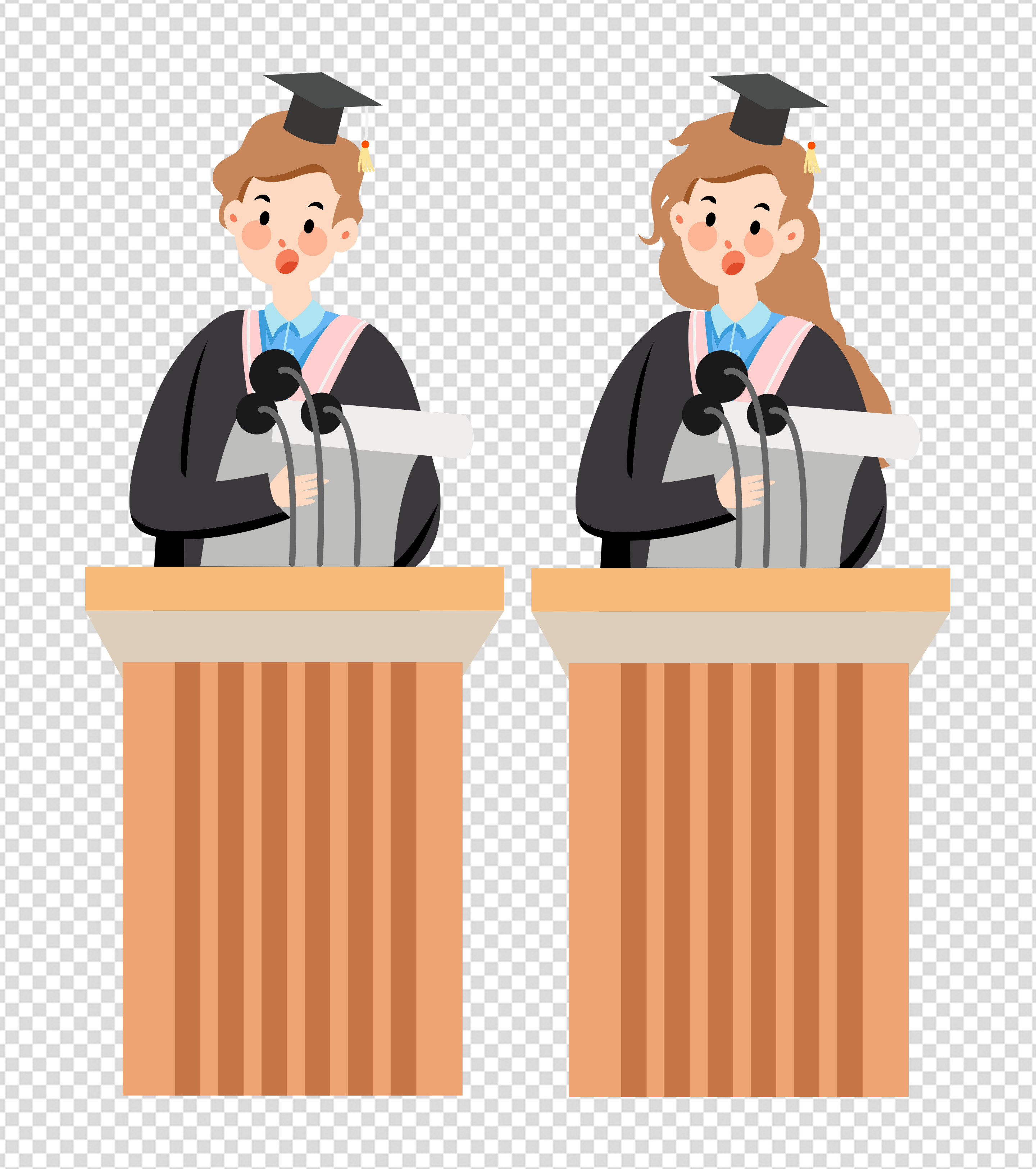 素材元素 免抠元素 卡通手绘 4000x4000px_小清新ppt元素原创毕业生