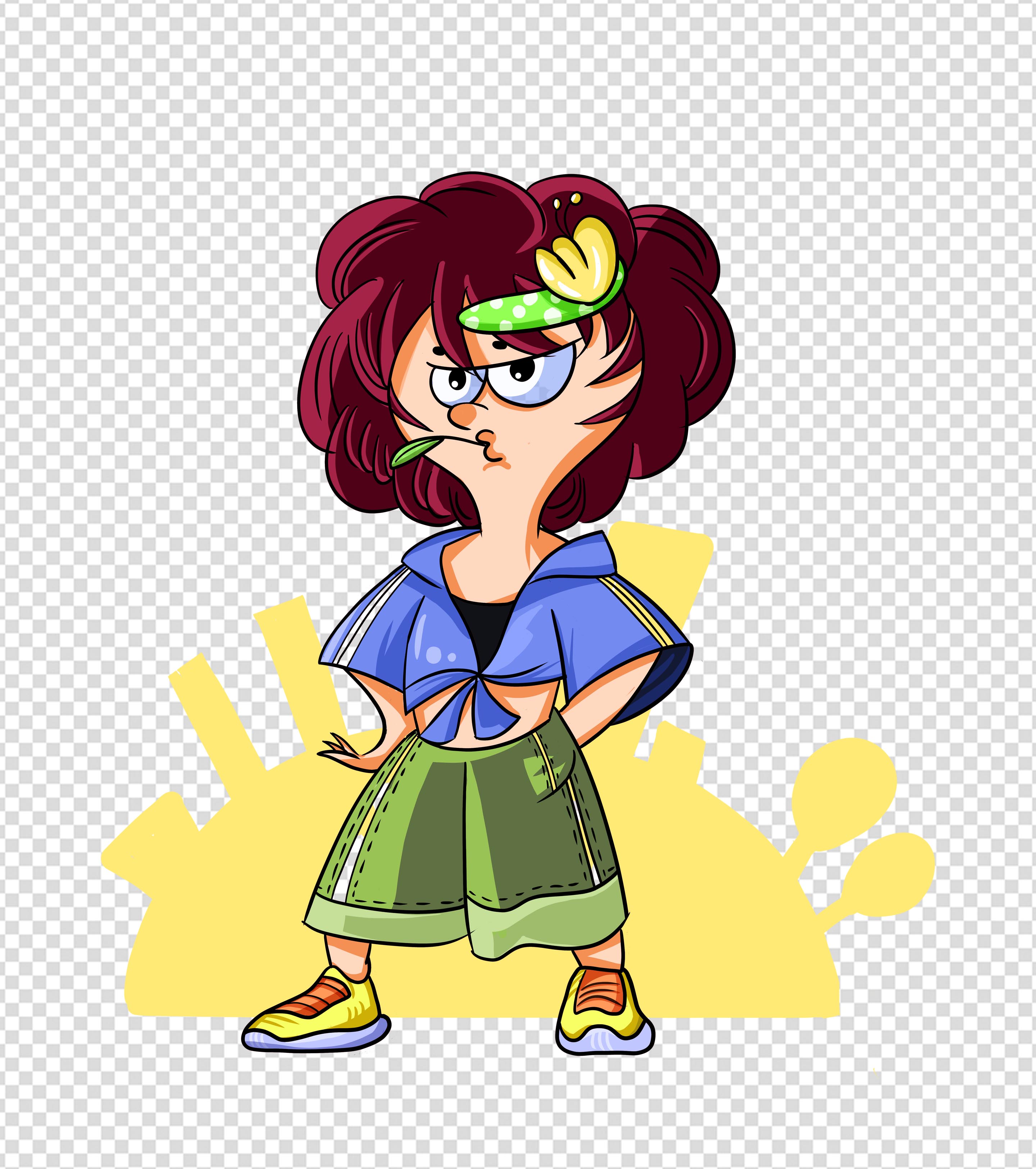 卡通手绘酷女孩下载_爱办公