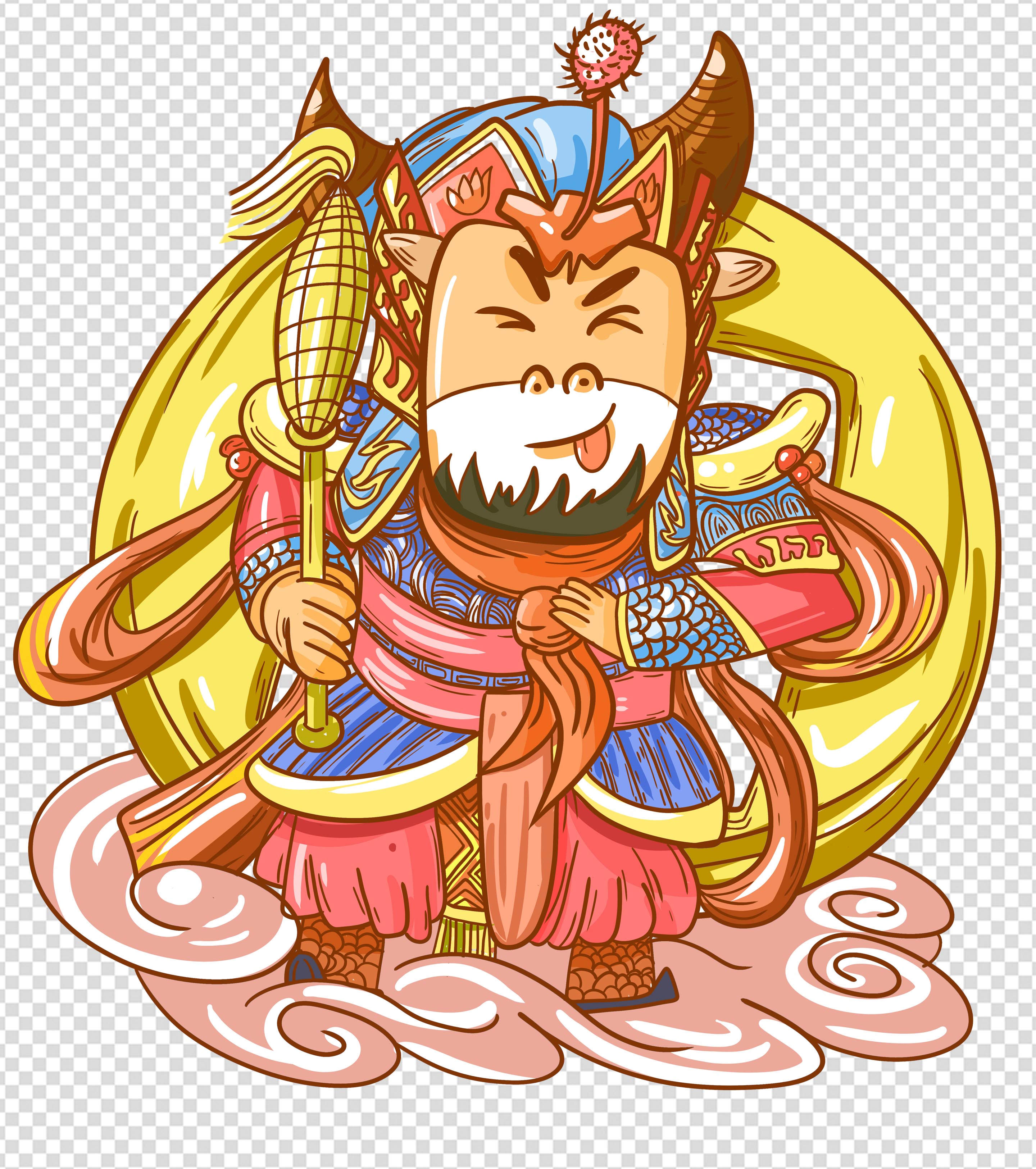 春节门神天兵天将元素下载_爱办公