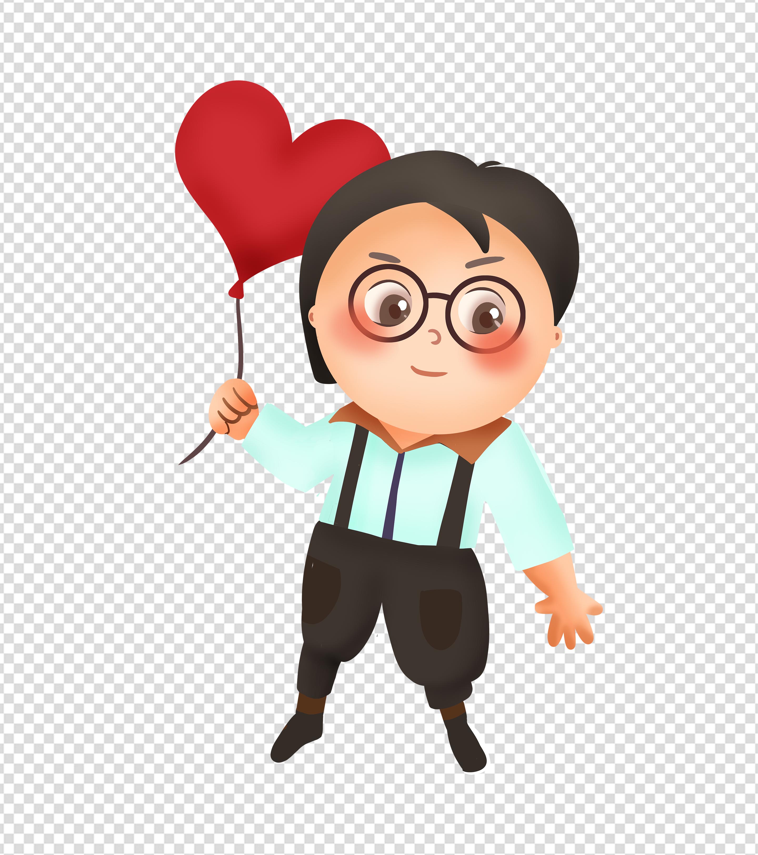 情人节爱心男孩元素