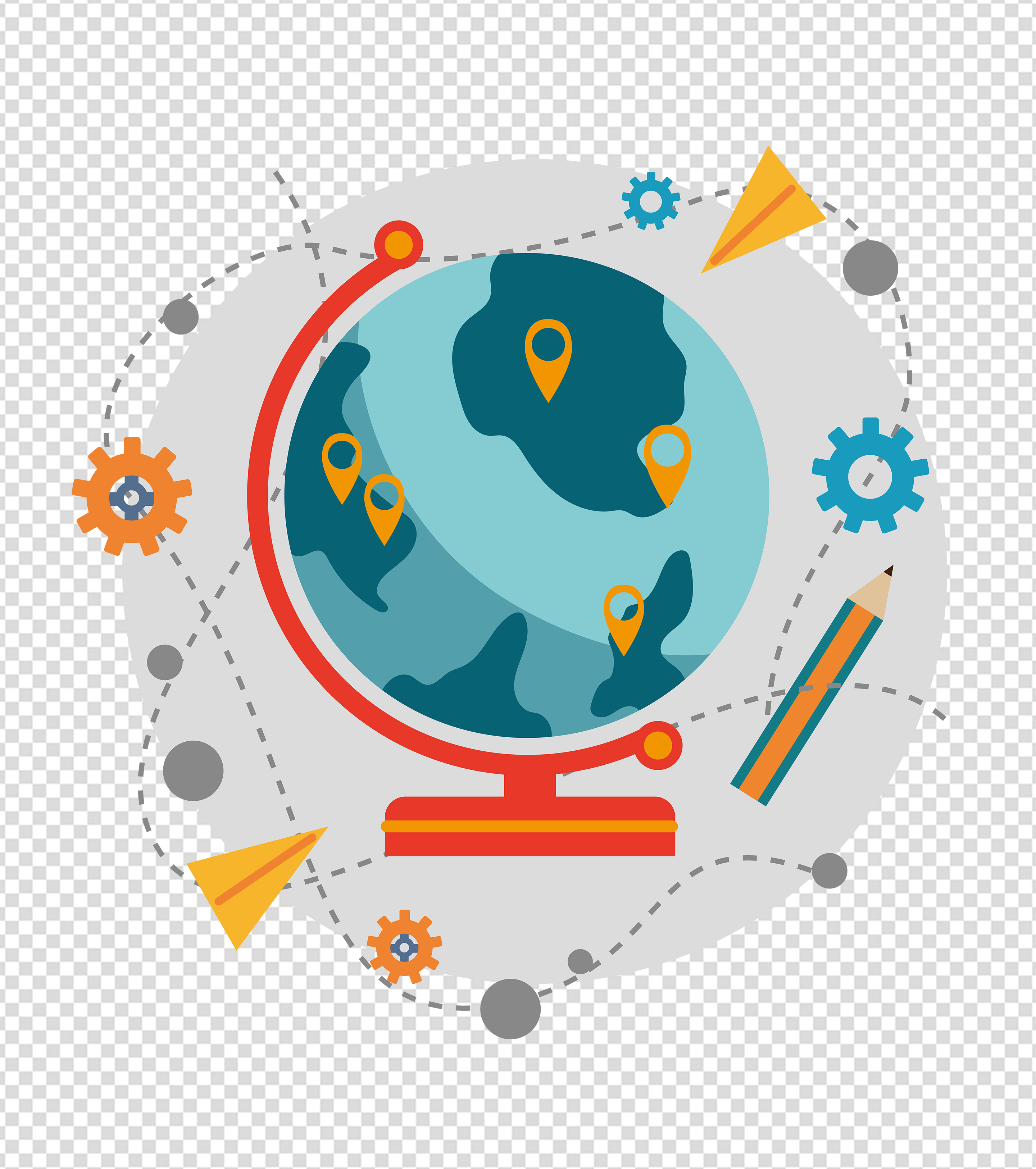 教学地理地球仪元素下载_爱办公